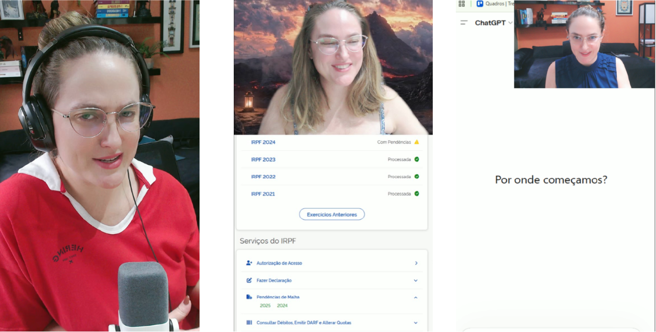 Ivana Lucro gravando conteúdo